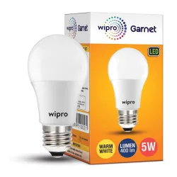 Wipro Garnet 5W E27 LED Bulb (Warm White)