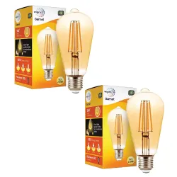 Wipro Garnet 6W ST64 LED Filament Bulb (Pack of 2)