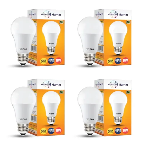 Image of Wipro Garnet 9W Warm White LED Bulbs (PO4)
