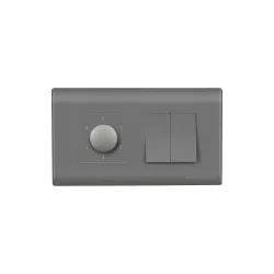 Wipro Northwest 4M Plate Switch & Fan Regulator Kit (Silver Grey)
