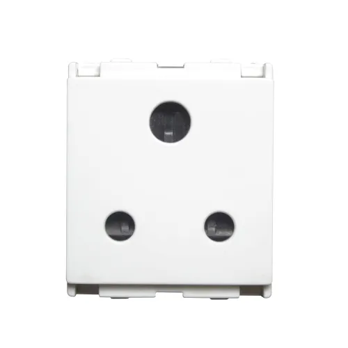 Image of Wipro Northwest Venia 6A 3 - Pin Socket With Euro Pin, White (pack of 5)