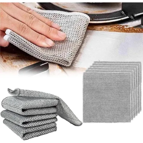 Image of Wire Dishwashing Rags for Wet and Dry Stainless Steel Scrubber Non-Scratch