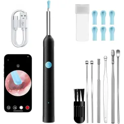 Ear Wax Removal with Camera, Ear Cleaner Kit with 1080P Otoscope with Light, Ear Cleaning Kit for Android & iOS