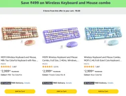 Wireless Keyboard and Mouse combo @ ₹2500