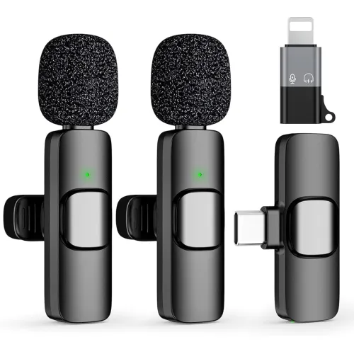 Image of Wireless Mic with Noise Cancellation | Dual Channel Mic Wireless | Microphone for Video Recording, YouTube, Vlogging, Li