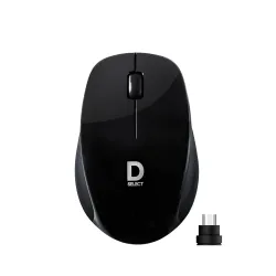 Wireless Mouse DS321-Black with USB Type C Connector,