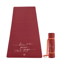 WiseLife Love Peace 10 MM Yoga Mat with Yoga Strap for Men & Women | Extra Thick