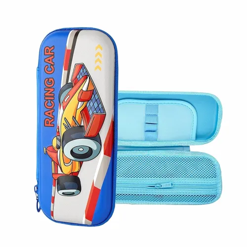 Image of WISHKEY 3D Car Printed Cool Looking Large Capacity Zipper Pencil Box