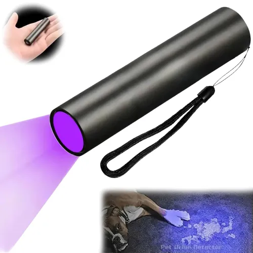Image of WISKA UV Torch Light - Rechargeable LED Ultraviolet Torch with 395 NM, Black Light UV for Dog Urine Detection, Fluoresce