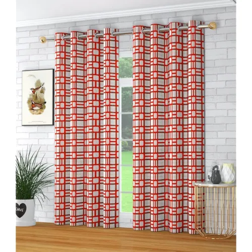 Image of Woah Geometric Pattern Grommet Curtains,
