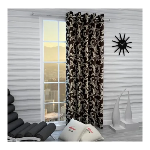 Image of Woah Polyester Printed Eyelet Door & Window Curtain, Pack of 1