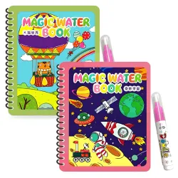 WOBBOX Magic Book With Magic Doodle Pen - Reusable Magic Water Quick Dry Book, Magic Water Cooring Book For Return Gifts