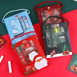 Wobbox Stationery Set- Birthday Return Gift for Boy and Girl, Christmas Theme Mix Stationery Pack for Return Gifts Which Includes Pencil, Scale, Eraser, Sharpener, Notebook for Kids (12Pcs)(...