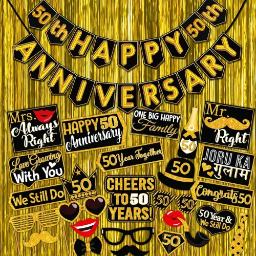 Image of Wobbox 50th Anniversary Bunting Banner – Black & Gold