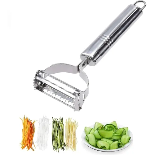 Image of Woffely Stainless Steel 2-in-1 Julienne Peeler