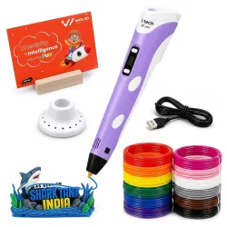 WOL3D iTech Purple Magic 3D Pen with 12 in 1 PLA Filament Refills 5 Metre Each