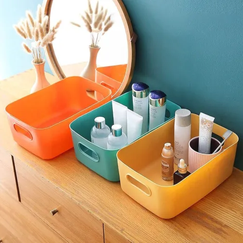 Image of wolpin 3 Pieces Plastic Storage Basket 