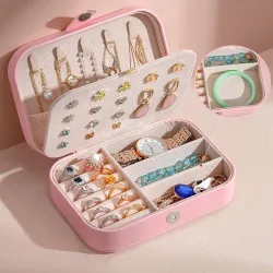 wolpin Jewellery Organiser PU Leather Storage Box Case