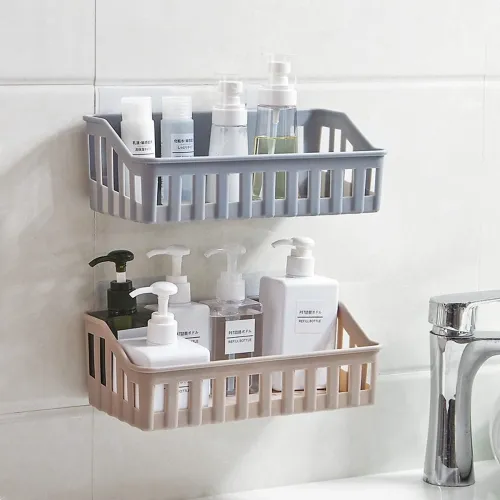 Image of wolpin Plastic Rectangular Multipurpose Wall Shelves Shelf