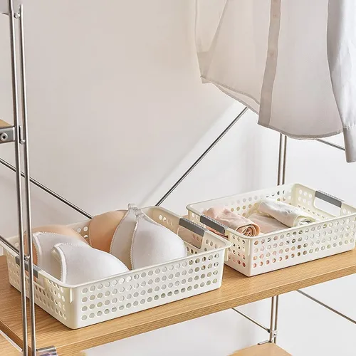 Image of WOLPIN Plastic Storage Rectangular Basket, 34.5x26x8.5 cm