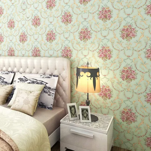 Image of wolpin Wall Stickers DIY Wallpaper (45 x 1000 CM, Sage Green) | Botanical Damask Flower Self Adhesive PVC Roll 