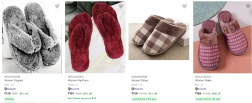 Image of Wolvesden Women's Slippers upto 86% Discount