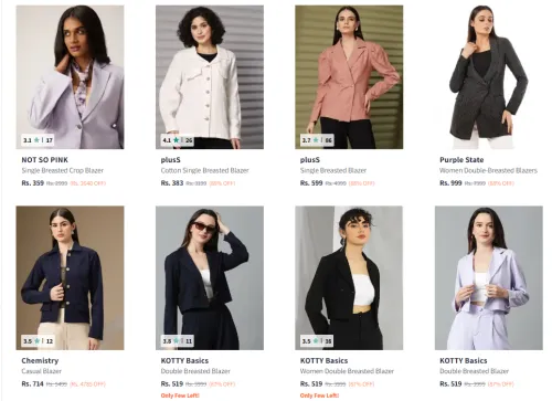 Image of Women Blazer up to 90% Discount