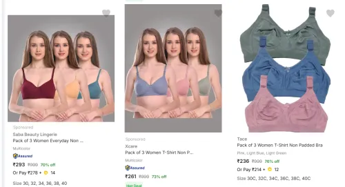 Image of Women Bra Minimum 70% Discount