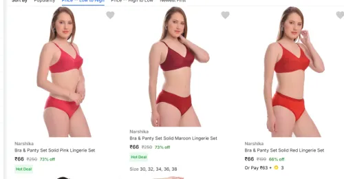 Image of Women Bra & Panty Set Starting @ ₹66