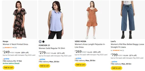 Image of women Clothes Starting @ ₹249