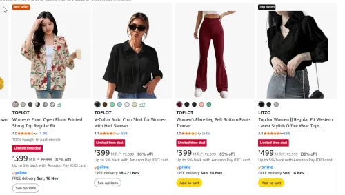 Image of Women Clothing Starting @ ₹249