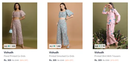 Image of Women Co-ords Set up to 90% Discount