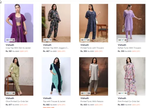 Image of Women Co-ords Set up to 90% Discount