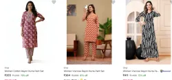 Women Fashion Kurta Pant Set Minimum 71% Discount