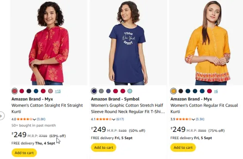 Image of Women Fashion Kurti Minimum 50% Discount