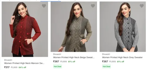 Image of Women Fashion Sweater Starting @ ₹317