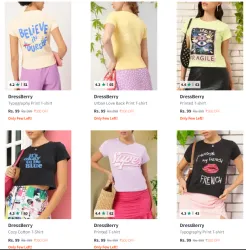 Women Fashion T-shirt Starting @ ₹99