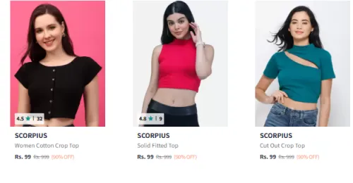 Image of Women Fashion Top Flat 90% Discount