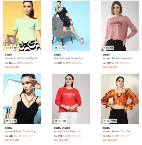 Image of Women Fashion Tshirt Starting @ ₹155