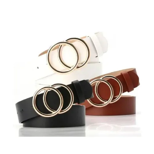 Image of Women Faux Leather Belt Pack of 3 Adjustable Waist Accessories for Dresses Jeans