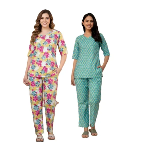 Image of Women & Girl's Cotton Night Suit