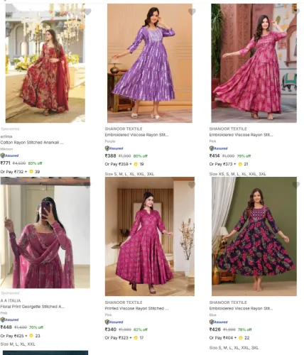 Image of Women's Gowns @ Up to 83% Discount | Start ₹340