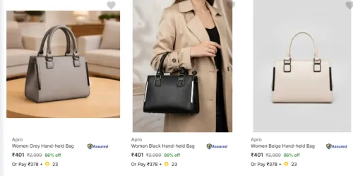 Image of Women Hand Bags @ upto 88% Discount