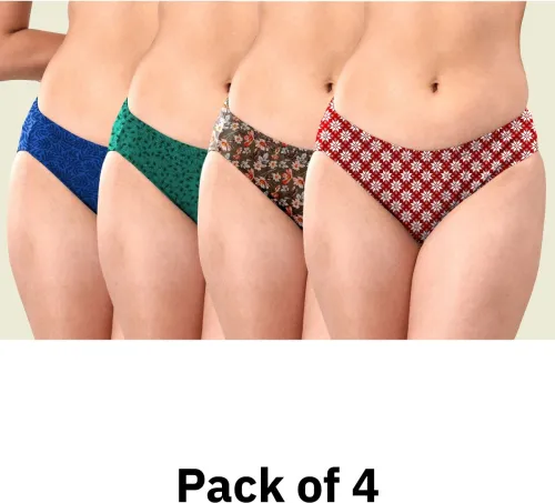 Image of Lyra Pack of 4 Women Hipster Multicolor Panty