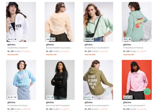 Image of Women Hoodie Starting @ ₹299