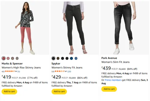 Image of Women Jeans Minimum 70% Discount