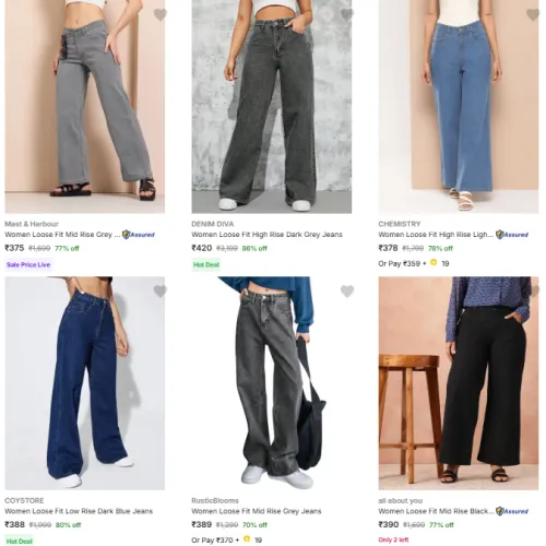 Image of Women Jeans Minimum 70% Discount