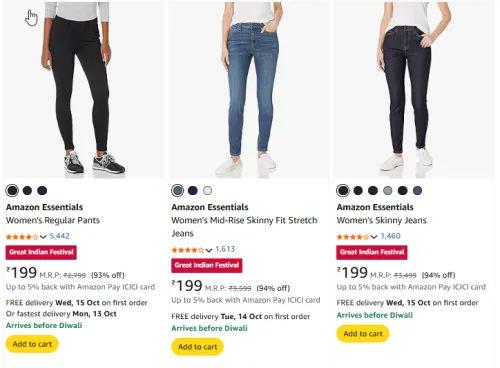 Image of Women Jeans Starting @ ₹199
