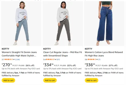 Image of Women Jeans Starting @ ₹270