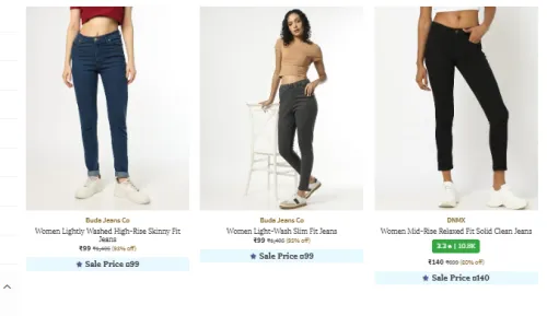 Image of Women Jeans Starting @ ₹99